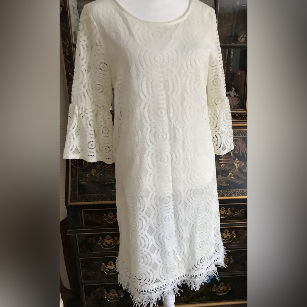 Ivory lace overlay dress size 10